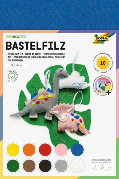folia Bastelfilz farbsortiert 10 Bogen