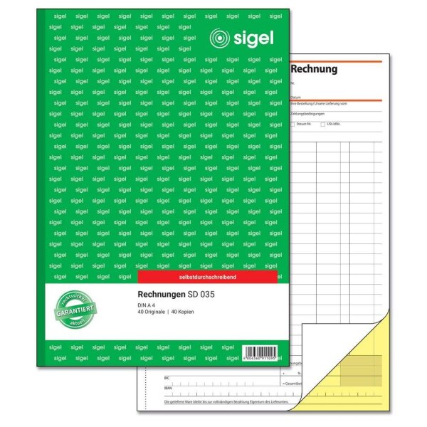 SIGEL Rechnung Formularbuch SD035, 1 St.