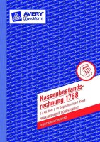 AVERY Zweckform Kassenbericht/Bestandsrechnung Formularbuch 1758, 1 St.
