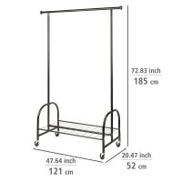 WENKO Teleskop-Garderobe Profi 50696100 schwarz Metall 121,0 x 185,0 cm, 1 St.