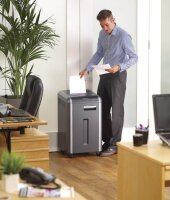 Fellowes Microshred 225Mi Aktenvernichter mit Partikelschnitt P-5, 2 x 12 mm, bis 13 Blatt, schwarz