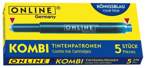 ONLINE® Tintenpatronen für Füller 17202 königsblau, 5 St.