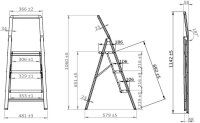WENKO Klapptritt Compact grau 3 Stufen, H: 106,5 cm