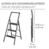 WENKO Klapptritt Compact grau 3 Stufen, H: 106,5 cm