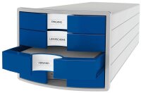 HAN Schubladenbox Impuls  blau 1012-14D, DIN A4 mit 4...