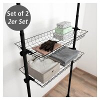 WENKO Herkules Ablagen für Garderobensystem schwarz 94,0 x 38,0 x 8,0 cm, 2 St.