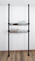 WENKO Herkules Ablagen für Garderobensystem schwarz 94,0 x 38,0 x 8,0 cm, 2 St.