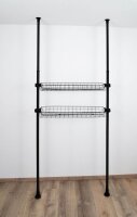 WENKO Herkules Ablagen für Garderobensystem schwarz 94,0 x 38,0 x 8,0 cm, 2 St.