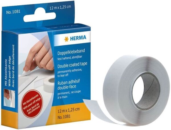 HERMA doppelseitiges Klebeband 12,0 mm x 12,0 m, 1 Rolle