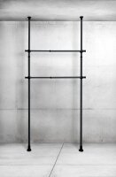 WENKO Herkules Kleiderstange für Garderobensystem schwarz 75,0 - 120,0 x 3,0 x 3,0 cm