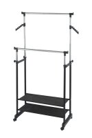 WENKO Teleskop-Garderobe All In schwarz Metall 89,5 x...