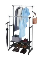 WENKO Teleskop-Garderobe All In schwarz Metall 89,5 x 117,0-169,0 cm, 1 St.
