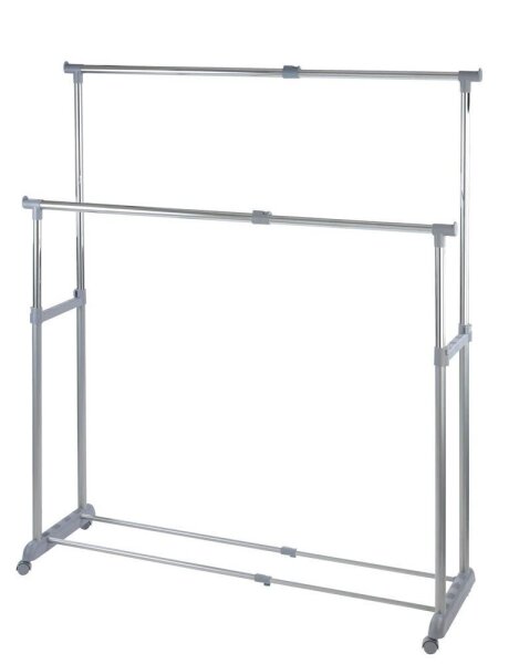 WENKO Teleskop-Garderobe Twin Bars grau Metall 95,0-163,0 x 98,0-168,0 cm, 1 St.