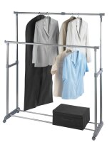 WENKO Teleskop-Garderobe Twin Bars grau Metall 95,0-163,0 x 98,0-168,0 cm, 1 St.