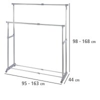 WENKO Teleskop-Garderobe Twin Bars grau Metall 95,0-163,0 x 98,0-168,0 cm, 1 St.