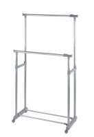 WENKO Teleskop-Garderobe Twin Bars grau Metall 95,0-163,0 x 98,0-168,0 cm, 1 St.