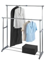 WENKO Teleskop-Garderobe Twin Bars grau Metall 95,0-163,0 x 98,0-168,0 cm, 1 St.