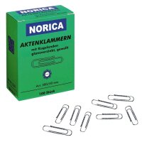 ALCO Aktenklammern NORICA silber galvanisiert, 100 St.