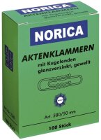 ALCO Aktenklammern NORICA silber galvanisiert, 100 St.