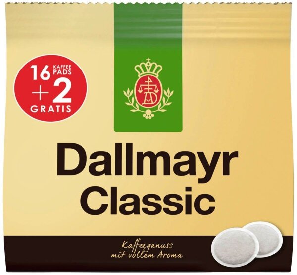 Dallmayr Classic Kaffeepads, Arabica- und Robustabohnen 18 St.
