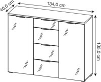 GERMANIA Sideboard TELDE, 3982-242 weiß,...