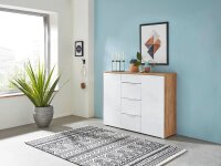 GERMANIA Sideboard TELDE, 3982-242 weiß, navarra-eiche 134,0 x 40,0 x 105,0 cm, 1 St.