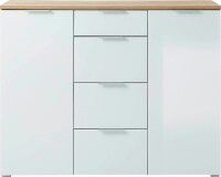 GERMANIA Sideboard TELDE, 3982-242 weiß, navarra-eiche 134,0 x 40,0 x 105,0 cm, 1 St.