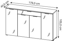 GERMANIA Sideboard TELDE, 3983-242 weiß,...