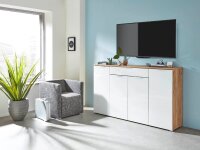 GERMANIA Sideboard TELDE, 3983-242 weiß, navarra-eiche 179,0 x 40,0 x 105,0 cm, 1 St.