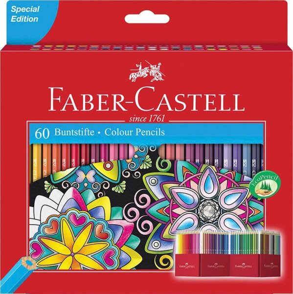 FABER-CASTELL Buntstifte farbsortiert, 60 St.