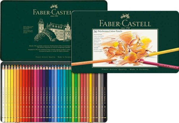 FABER-CASTELL Polychromos Buntstifte farbsortiert, 36 St.
