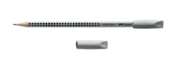 FABER-CASTELL Radiergummis GRIP 2001 Eraser CAP grau, 2 St.