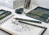 FABER-CASTELL Castell 9000 Art Set Bleistift-Set B, H, HB, 2H, 2B, F, 3B, 4B, 5B, 6B, 7B, 8B grün, 12 St.