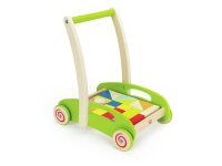 Hape E0371A Bau-Wagen mit Holzklötzchen Bausteine