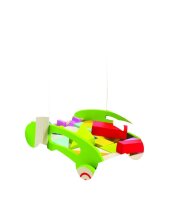 Hape E0371A Bau-Wagen mit Holzklötzchen Bausteine
