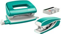 LEITZ Locher und Heftgeräte Set NeXXt WOW 5561 eisblau