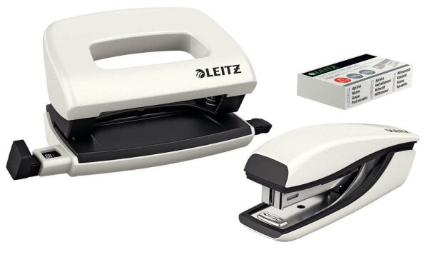 LEITZ Locher und Heftgeräte Set NeXXt WOW perlweiß