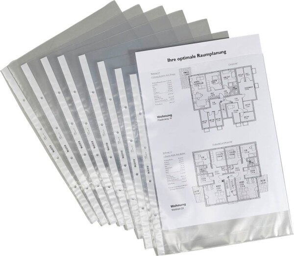 LEITZ Prospekthüllen Standard 4702 DIN A3 transparent genarbt 0,13 mm, 50 St.