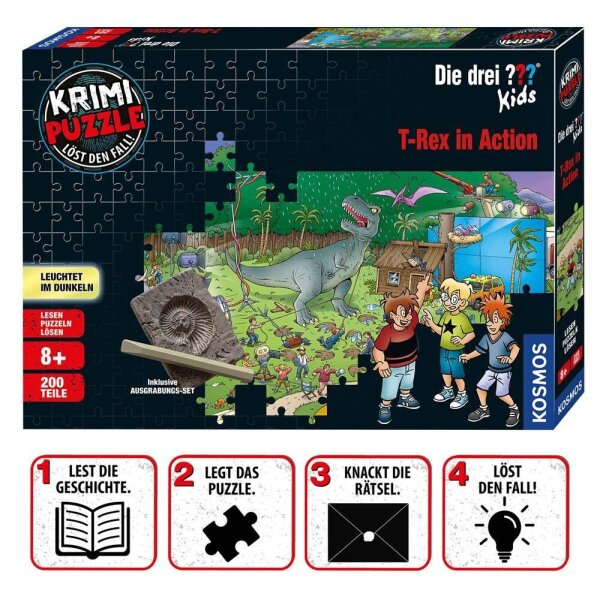 KOSMOS Krimi-Puzzle: Die drei ??? Kids - T-Rex in Action Geschicklichkeitsspiel, 1 St.