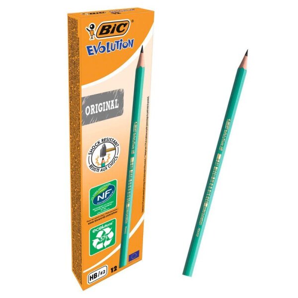 BIC ECOlutions EVOLUTION 650 Bleistifte HB grün, 12 St.