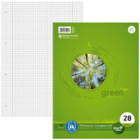 Ursus® Collegeblock green Lineatur 28 kariert DIN A4...
