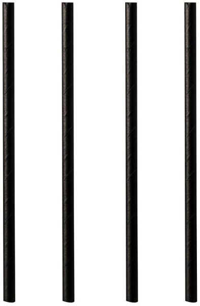 PAPSTAR Cocktail-Strohhalme pure schwarz Papier, 500 St.