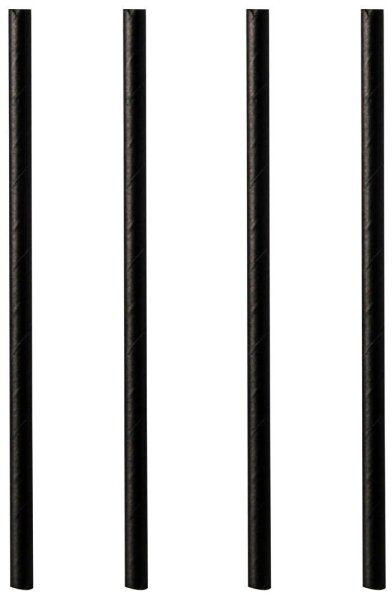 PAPSTAR Cocktail-Strohhalme pure schwarz Papier, 500 St.