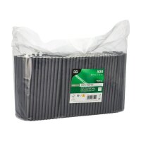 PAPSTAR Cocktail-Strohhalme pure schwarz Papier, 500 St.