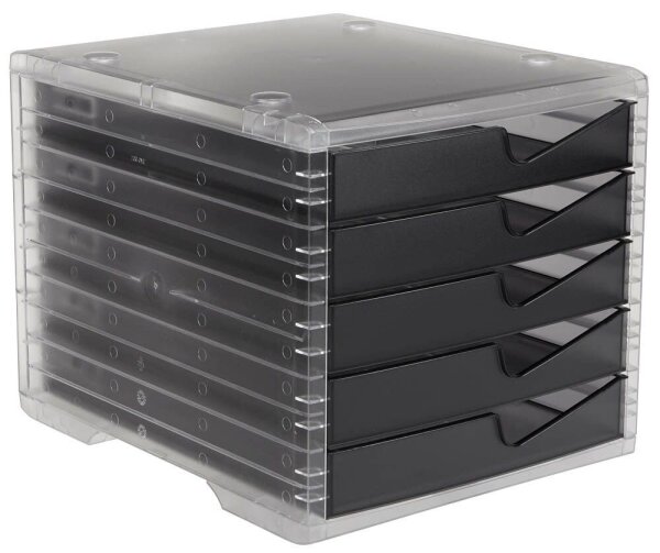 styro Schubladenbox styroswingbox light  anthrazit 275-8430.924, DIN A4 mit 5 Schubladen, 1 St.