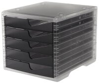 styro Schubladenbox styroswingbox light  anthrazit 275-8430.924, DIN A4 mit 5 Schubladen, 1 St.