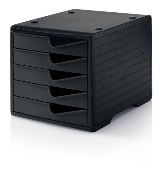 styro Schubladenbox styroswingbox  schwarz 275-8430.991, DIN A4 mit 5 Schubladen, 1 St.