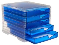 styro Schubladenbox styroswingbox light  blau 275-8430.324, DIN A4 mit 5 Schubladen, 1 St.