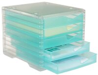styro Schubladenbox styroswingbox light  aqua 275-8430.25224, DIN A4 mit 5 Schubladen, 1 St.