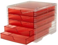 styro Schubladenbox styroswingbox light  cranberry 275-8430.22224, DIN A4 mit 5 Schubladen, 1 St.